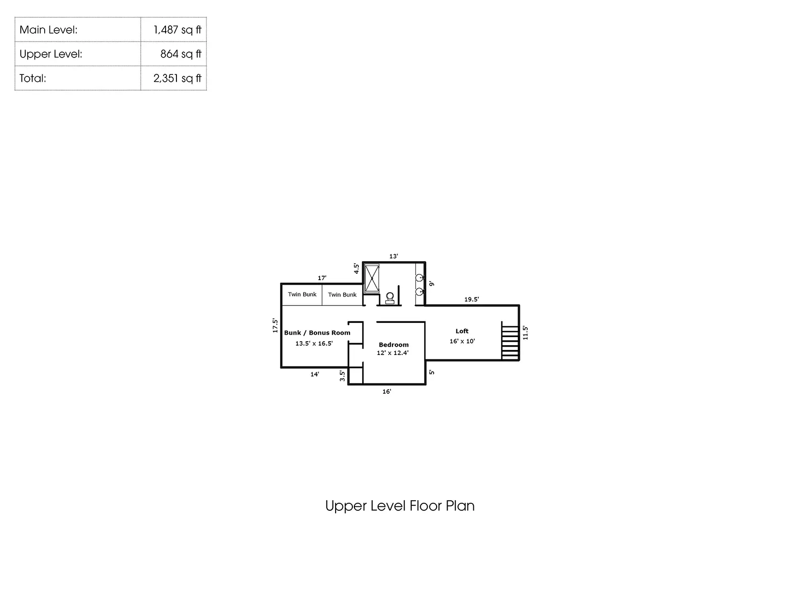 71183 Bracken Lane, BBR GH76, upper level floor plan